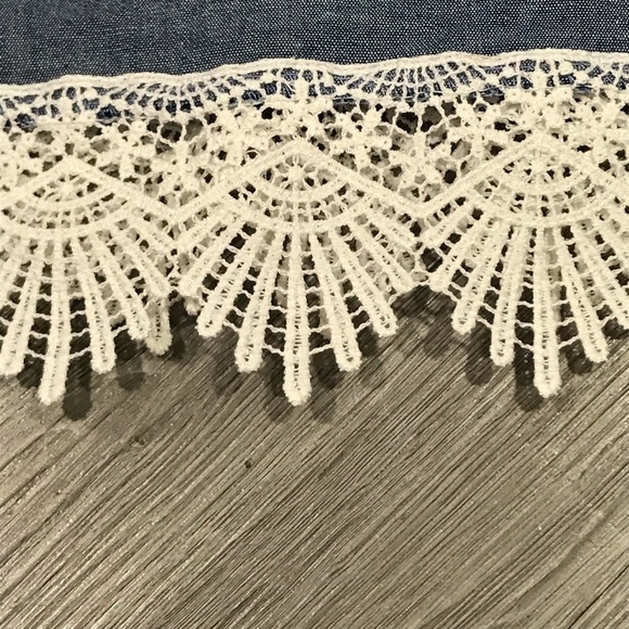 W by Wenjie Blue Cotton & Lace Dress size S - Picture 7 of 8